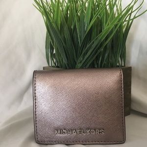 Michael Kors wallet metallic purple